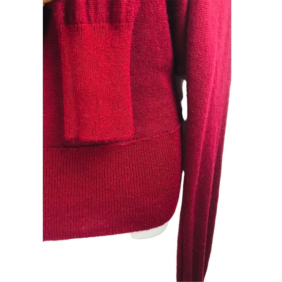 Free People Get On The Glitz Women’s Size M Wool Sweater Sequin Burgundy - Picture 8 of 12